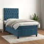 Cama box spring con colchón terciopelo azul oscuro 90x190 cm de vidaXL, Camas y somieres - Ref: Foro24-3143179, Precio: 338,9...