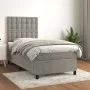 Box spring bed with light gray velvet mattress 100x200 cm by vidaXL, Beds and slatted bases - Ref: Foro24-3143247, Price: 323...