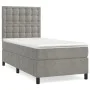 Box spring bed with light gray velvet mattress 100x200 cm by vidaXL, Beds and slatted bases - Ref: Foro24-3143247, Price: 323...