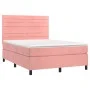 Box spring bed with pink velvet mattress 140x200 cm by vidaXL, Beds and slatted bases - Ref: Foro24-3143090, Price: 466,19 €,...