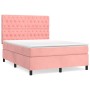 Boxspringbett mit rosa Samtmatratze 140x200 cm von vidaXL, Betten und Lattenroste - Ref: Foro24-3143210, Preis: 531,53 €, Rab...