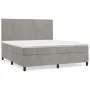 Box spring bed with light gray velvet mattress 160x200 cm by vidaXL, Beds and slatted bases - Ref: Foro24-3142911, Price: 497...