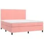 Box spring bed with pink velvet mattress 180x200 cm by vidaXL, Beds and slatted bases - Ref: Foro24-3142922, Price: 545,88 €,...
