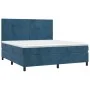 Box spring bed with dark blue velvet mattress 160x200 cm by vidaXL, Beds and slatted bases - Ref: Foro24-3142915, Price: 530,...