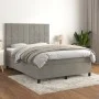 Cama box spring con colchón terciopelo gris claro 140x190 cm de vidaXL, Camas y somieres - Ref: Foro24-3143019, Precio: 563,0...