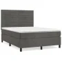 Box spring bed with dark gray velvet mattress 140x190 cm by vidaXL, Beds and slatted bases - Ref: Foro24-3143080, Price: 480,...