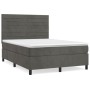 Boxspringbett mit dunkelgrauer Samtmatratze 140x190 cm von vidaXL, Betten und Lattenroste - Ref: Foro24-3143080, Preis: 491,7...