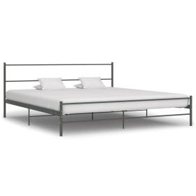 Estructura de cama de metal gris 180x200 cm de vidaXL, Camas y somieres - Ref: Foro24-284684, Precio: 108,66 €, Descuento: %