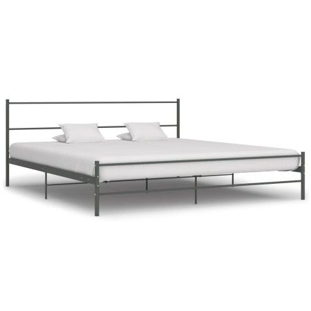 Estructura de cama de metal gris 180x200 cm de vidaXL, Camas y somieres - Ref: Foro24-284684, Precio: 108,56 €, Descuento: %