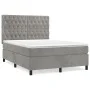 Box spring bed with light gray velvet mattress 140x190 cm by vidaXL, Beds and slatted bases - Ref: Foro24-3143199, Price: 549...