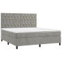 Box spring bed with light gray velvet mattress 160x200 cm by vidaXL, Beds and slatted bases - Ref: Foro24-3143211, Price: 555...