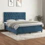 Cama box spring con colchón terciopelo azul oscuro 160x200 cm de vidaXL, Camas y somieres - Ref: Foro24-3143215, Precio: 559,...
