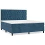 Cama box spring con colchón terciopelo azul oscuro 160x200 cm de vidaXL, Camas y somieres - Ref: Foro24-3143215, Precio: 559,...