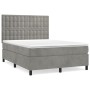 Boxspringbett mit hellgrauer Samtmatratze 140x190 cm von vidaXL, Betten und Lattenroste - Ref: Foro24-3143259, Preis: 562,92 ...