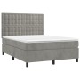 Boxspringbett mit hellgrauer Samtmatratze 140x190 cm von vidaXL, Betten und Lattenroste - Ref: Foro24-3143259, Preis: 562,92 ...