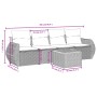 Set de muebles de jardín 5 pzas y cojines ratán sintético negro