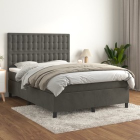 Boxspringbett mit dunkelgrauer Samtmatratze 140x190 cm von vidaXL, Betten und Lattenroste - Ref: Foro24-3143260, Preis: 517,3...