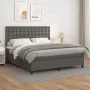 Cama box spring con colchón cuero sintético gris 180x200 cm de vidaXL, Camas y somieres - Ref: Foro24-3142861, Precio: 639,75...