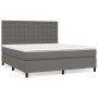 Cama box spring con colchón cuero sintético gris 180x200 cm de vidaXL, Camas y somieres - Ref: Foro24-3142861, Precio: 651,48...