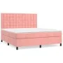 Box spring bed with pink velvet mattress 180x200 cm by vidaXL, Beds and slatted bases - Ref: Foro24-3143282, Price: 544,79 €,...