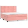 Box spring bed with pink velvet mattress 160x200 cm by vidaXL, Beds and slatted bases - Ref: Foro24-3143276, Price: 532,64 €,...