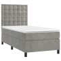 Boxspringbett mit hellgrauer Samtmatratze 90x190 cm von vidaXL, Betten und Lattenroste - Ref: Foro24-3143241, Preis: 325,27 €...
