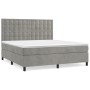 Box spring bed with light gray velvet mattress 160x200 cm by vidaXL, Beds and slatted bases - Ref: Foro24-3143271, Price: 545...