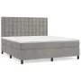 Box spring bed with light gray velvet mattress 160x200 cm by vidaXL, Beds and slatted bases - Ref: Foro24-3143271, Price: 521...