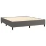 Box spring bed with gray synthetic leather mattress 180x200 cm by vidaXL, Beds and slatted bases - Ref: Foro24-3142741, Price...