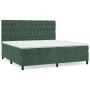 Box spring bed with dark green velvet mattress 200x200 cm by vidaXL, Beds and slatted bases - Ref: Foro24-3143226, Price: 724...
