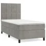 Box spring bed with light gray velvet mattress 90x190 cm by vidaXL, Beds and slatted bases - Ref: Foro24-3142995, Price: 314,...