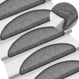 Alfombrillas para escaleras 10 unidades 56x17x3 cm Gris oscuro