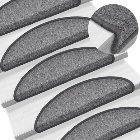 Alfombrillas para escaleras 10 unidades 56x17x3 cm Gris oscuro