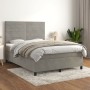 Boxspringbett mit hellgrauer Samtmatratze 140x190 cm von vidaXL, Betten und Lattenroste - Ref: Foro24-3143079, Preis: 523,47 ...