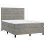 Boxspringbett mit hellgrauer Samtmatratze 140x190 cm von vidaXL, Betten und Lattenroste - Ref: Foro24-3143079, Preis: 523,47 ...