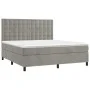 Box spring bed with light gray velvet mattress 180x200 cm by vidaXL, Beds and slatted bases - Ref: Foro24-3143277, Price: 564...