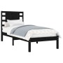 Solid black pine wood bed frame 100x200 cm by vidaXL, Beds and slatted bases - Ref: Foro24-3104212, Price: 140,02 €, Discount: %