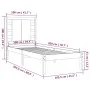 Bettgestell aus massivem schwarzem Kiefernholz, 100 x 200 cm von vidaXL, Betten und Lattenroste - Ref: Foro24-3104212, Preis:...