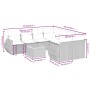 Set de sofás de jardín 9 pzas con cojines ratán sintético beige
