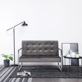 2-seater sofa with chrome armrests and dark gray velvet by vidaXL, Sofas - Ref: Foro24-282165, Price: 209,27 €, Discount: %