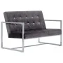 2-Sitzer-Sofa mit verchromten Armlehnen und dunkelgrauem Samt von vidaXL, Sofas - Ref: Foro24-282165, Preis: 206,69 €, Rabatt: %