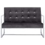 2-seater sofa with chrome armrests and dark gray velvet by vidaXL, Sofas - Ref: Foro24-282165, Price: 209,27 €, Discount: %