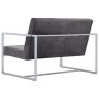2-seater sofa with chrome armrests and dark gray velvet by vidaXL, Sofas - Ref: Foro24-282165, Price: 209,27 €, Discount: %