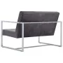 2-seater sofa with chrome armrests and dark gray velvet by vidaXL, Sofas - Ref: Foro24-282165, Price: 206,69 €, Discount: %