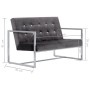 2-seater sofa with chrome armrests and dark gray velvet by vidaXL, Sofas - Ref: Foro24-282165, Price: 209,27 €, Discount: %