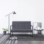 Sofá de 2 plazas con reposabrazos acero y tela gris oscuro by vidaXL, Sofas - Ref: Foro24-282162, Price: 194,23 €, Discount: %