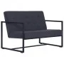 Sofá de 2 plazas con reposabrazos acero y tela gris oscuro by vidaXL, Sofas - Ref: Foro24-282162, Price: 194,23 €, Discount: %