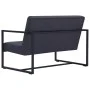 Sofá de 2 plazas con reposabrazos acero y tela gris oscuro by vidaXL, Sofas - Ref: Foro24-282162, Price: 194,23 €, Discount: %