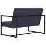 Sofá de 2 plazas con reposabrazos acero y tela gris oscuro by vidaXL, Sofas - Ref: Foro24-282162, Price: 184,68 €, Discount: %