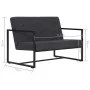 Sofá de 2 plazas con reposabrazos acero y tela gris oscuro by vidaXL, Sofas - Ref: Foro24-282162, Price: 194,23 €, Discount: %